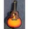 Custom J200 6 Strings Sunburst Burst Acoustic Guitar Real Abalone
