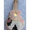 Custom J180 6 Strings Black Pearloid Pickguard Star Inlays Acoustic Guitar