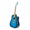 Beginner 41&quot; Cutaway Folk Acoustic Wooden Guitar Blue #4 small image