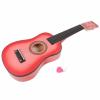 4Pcs 23&quot; Black Pink Blue and Red Acoustic Guitar &amp; Pick &amp; Strings for Boys and Girls #3 small image