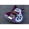 Custom Purple Flame Maple Top 4003 Neck Thru Body Construction Bass #4 small image