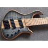 Custom Built Mayones Gray Flame Maple Top 6 String Electric Bass #4 small image