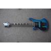 Custom 5 String Left Handed Rickenbacker Blue Maple Top 4003 Bass #1 small image