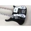 Custom 4003 Double Neck Black 4 String Bass 12 String Guitar Korean Bridge