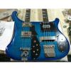Custom 4003 Double Neck 4 String Bass 6 String Guitar Flame Maple Blue Wave Top