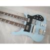Custom 4003 Double Neck Rickenbacker Light Blue 4 String Bass 6 String Guitar Bolt On #1 small image