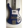 Custom 4003 Blue Checkerboard Bindings Neck Thru Body Rickenbacker Bass #2 small image