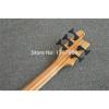Custom 24 Frets Flame Maple Top Blue 4003 Neck Thru Body 5 String Bass