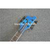Custom 24 Frets Flame Maple Top Blue 4003 Neck Thru Body 5 String Bass #5 small image