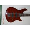 Custom Shop 5 Strings Red Brown Quilted Maple Body 9V Battery Bass #1 small image
