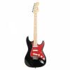 ST3 Pearl-shaped Pickguard Electric Guitar Black with Bag Strap Tool Pick