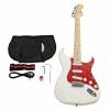 ST3 Pearl-shaped Pickguard Electric Guitar White with Bag Strap Tool Pick #4 small image