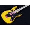 Custom Shop Yellow Ibanez Pink Pickups Electric Guitar #4 small image
