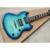 Custom Shop SG Blue Tiger Maple 6 String Electric Guitar #4 small image
