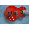 Custom Shop Red Orange Quilted Maple Top Electric Guitar Bigsby Tremolo #3 small image