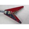 Custom Shop Left Handed Red  LP Flying V Electric Guitar #2 small image
