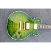 Custom Shop Flame Maple Top Green Yellow Electric Guitar #1 small image