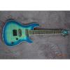 Custom Built Mayones Flame Maple Blue Teal 6 String Electric Guitar #1 small image