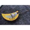 Custom Built Kawai Moonsalut Electric Guitar Yellow Real Abalone #1 small image
