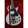 Custom Shop ESP Metallica James Hetfield Iron Cross  Snow White w/ Stripes Graphic Electric Guitar
