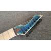 Custom Shop Black Machine 8 String Transparent Blue Maple Fretboard Guitar #6 small image