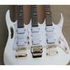 Custom Ibanez White JEM 7V Triple Neck 6/6/12 Strings Guitar