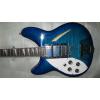 Custom 12 Strings Rickenbacker 360 Blue Flame Maple Top Guitar #7 small image
