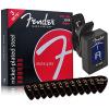 Fender 250L Super Electric Guitar Strings 3-Pack Clip-On Tuner and 12-Pack Tortoiseshell Picks Package #1 small image