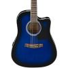 Ibanez Performance Series PF15 Cutaway Dreadnought Acoustic-Electric Guitar Transparent Blue Burst #1 small image