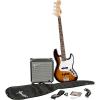 Squier Affinity Series Jazz Bass Pack with Fender Rumble 15W Bass Combo Amp Brown Sunburst