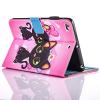Wallet Case for iPad 6, Bonice Premium Colorful Painted Pattern Leather Stand Folio Wallet Case Magnetic Snap with Card Slots Shockproof Protective Cover for iPad Air 2 2th Generation - Two Cats