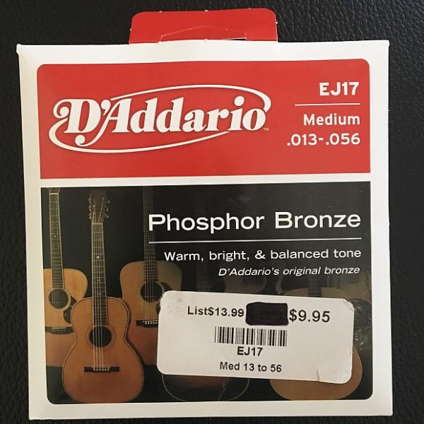 Custom D'Addario EJ17 Medium Acoustic Guitar Strings (.013-.056) Phosphor Bronze #1 image
