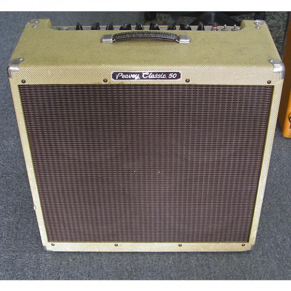 Custom Peavey Classic 50 Combo Guitar Tube Amp Cab 410 w/ Footswitch Tweed #1 image