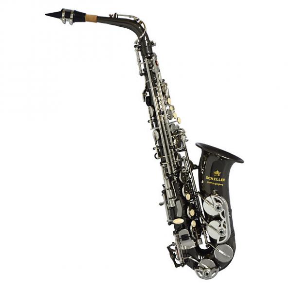 Custom Schiller American Heritage 400 Alto Saxophone - Electro-Black and Silver #1 image