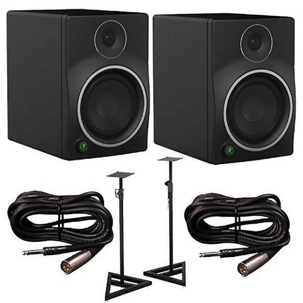 Custom Mackie - MR6mk3 Studio Monitors Pair with Cables and Stands Bundle #1 image