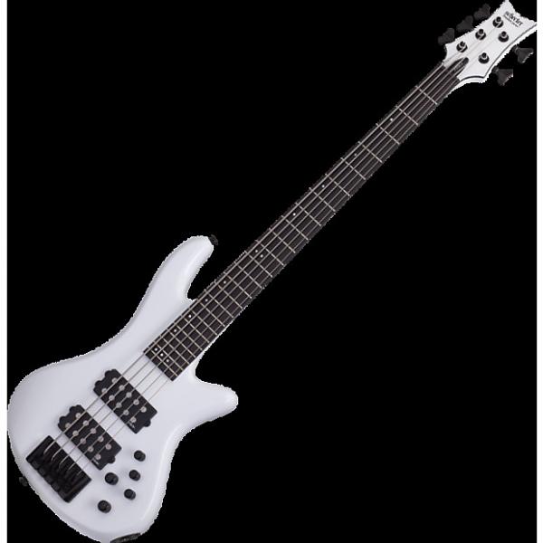 Custom Schecter Stiletto Stage-5 Electric Bass Gloss White #1 image