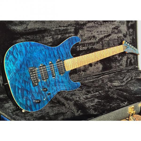 Custom Carvin-Contour 66 . C66-Blue-Quilt-HSH-5-way-Maple-neck-Wilkinson-SS-frets-NICE Gig Bag #1 image