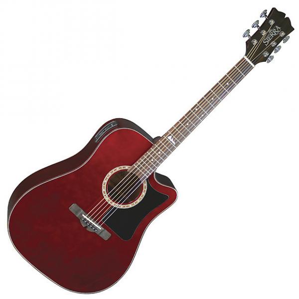 Custom Sierra SD35CEWR Alpine Dreadnought Acoustic-Electric Guitar - Wine Red #1 image