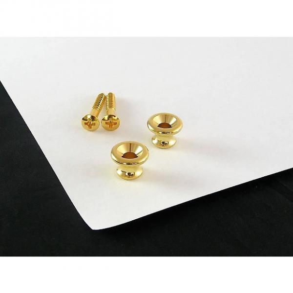 Custom Strap Button Gold Set of 2 w/ screws for Gibson AP 6695-002 #1 image