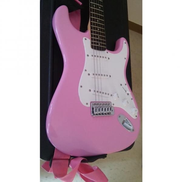 Custom Fender Squier Series 6-String Electric Pink/ White #1 image