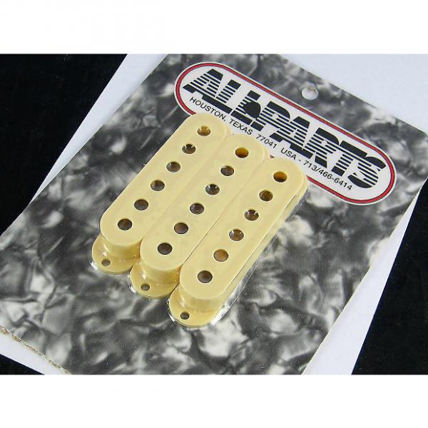 Custom Allparts Strat Pickup Covers Set of 3 Cream 2 1/16&quot; Spacing PC 0406-028 #1 image