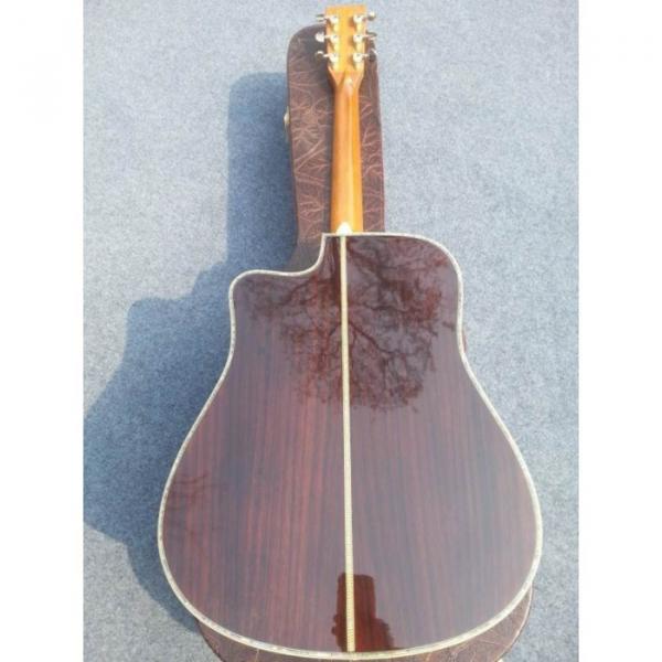 Custom Shop Martin D45 Natural Acoustic Electric Guitar Cutaway Fishman EQ Sitka Solid Spruce Top With Ox Bone Nut &amp; Saddler #2 image