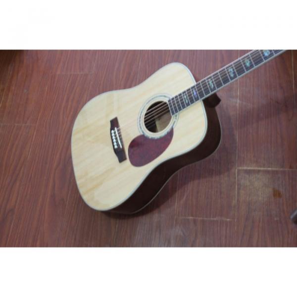 Custom D45 Martin Natural Acoustic Guitar North American Solid Spruce Top With Ox Bone Nut &amp; Saddler #5 image