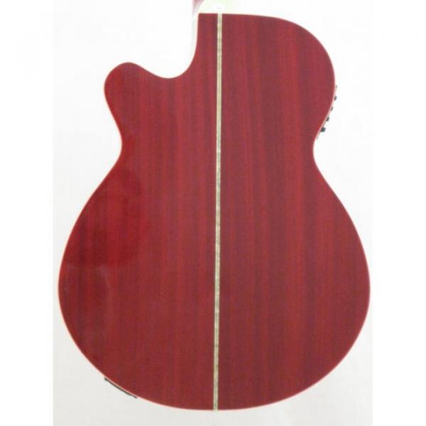 Oscar Schmidt OG10CEFTR Flame Transparent Red Electric Acoustic Guitar #4 image