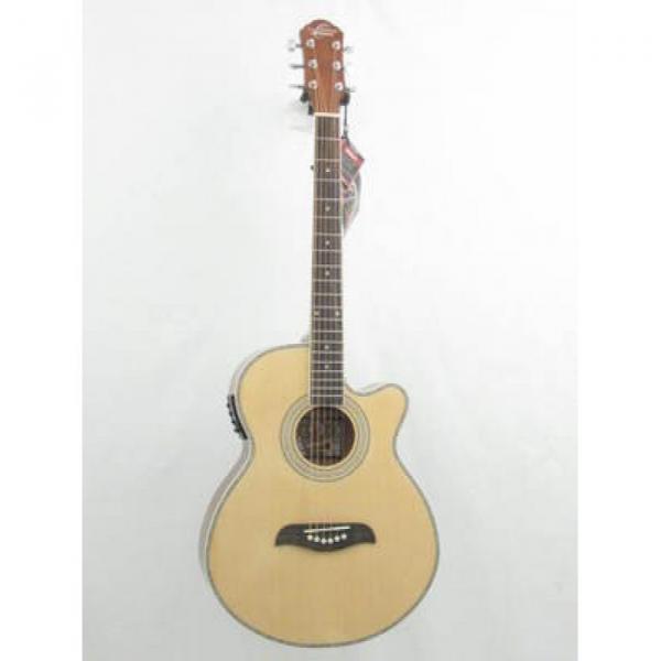 Oscar Schmidt OG10CEN Natural Gloss Electric Acoustic Guitar #1 image