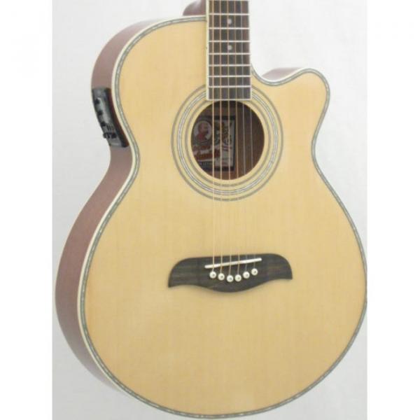 Oscar Schmidt OG10CEN Natural Gloss Electric Acoustic Guitar #3 image