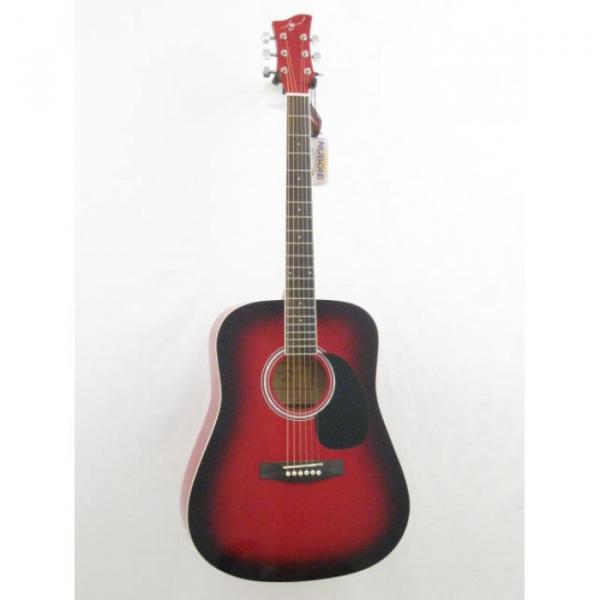 New Jay Turser Model JJ45PAKRSB Red Sunburst Acoustic Guitar Beginner Pack #1 image