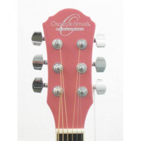 Oscar Schmidt OG1/P Smaller 3/4 Size Pretty Pink Acoustic Guitar #3 image