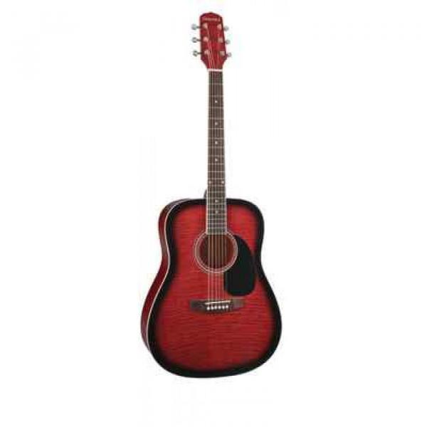 New Giannini Model Red Flame Sunburst Top Acoustic Guitar #1 image