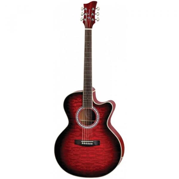Jay Turser JTA424Q-CET Series Acoustic Guitar Red Sunburst #1 image